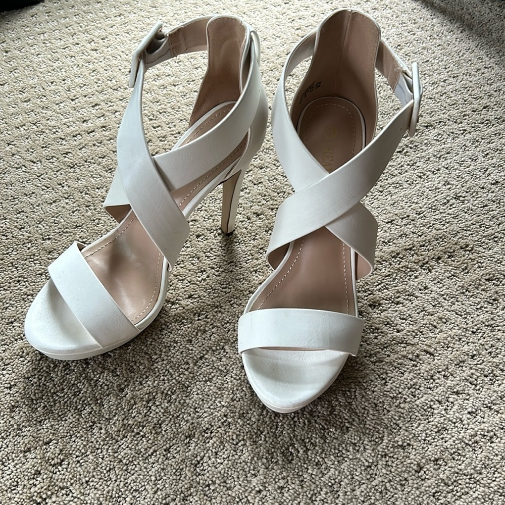 White high heels